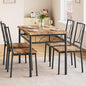 CABIHOME Dining Table Set for 4, Kitchen Table Set with 4 Chairs, Rectangular Dining Table Set for 4, Kitchen Table Set for Apartment, Small Space, Dining Room, Retro Brown