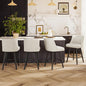 Counter Height Bar Stools Set of 4, Modern Swivel Barstools with Back and Wood Legs, Linen Fabric Upholstered Bar Chairs, 26" H Kitchen Counter Stools, Kitchen Island Home Bar, Ivory