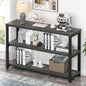 EXCEFUR Rustic Console Tables for Entryway, Sofa Table with 3 Tier Storage Shelves, Couch Table for Living Room Hallway, Industrial Grey