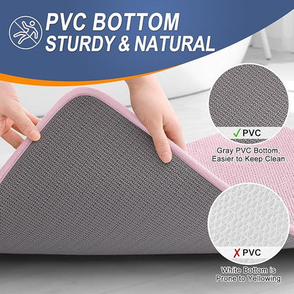 OLANLY Thick Memory Foam Bath Mat Rug 24x16, Extra Soft Absorbent Bathroom Rug, Quick Dry Bath Mats, Non-Slip, Machine Washable Carpet for Bathroom, Tub and Shower, Home Decor Accessories, Dusty Rose