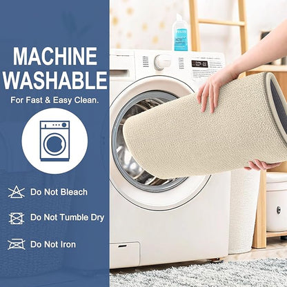 OLANLY Thick Memory Foam Bath Mat Rug 30x20, Extra Soft Absorbent Bathroom Rug, Quick Dry Bath Mats, Non-Slip, Machine Washable Carpet for Bathroom, Tub and Shower, Home Decor Accessories, Sand