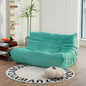 N&V Fireside Loveseat, Mid Century Armless Twin Size Floor Sofa, Soft Premium Corduroy Floor Lounge Chair, Foam Sofa Accent Chair for Living Room Bedroom and Office, Jade