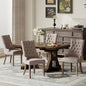 COLAMY Wingback Upholstered Side Dining Room Chairs Set of 4, Fabric Dining Chairs with Tufted Button, Living Room Chairs for Home Kitchen, Taupe