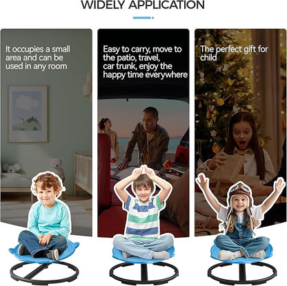 Swivel Chair for Kids, 360° Spinning Seat, Toddler Sit and Spin Wobble Chair, Sensory Balance Toys, Autism ADHD Chairs, Play Equipment Relief Motion Sickness for Boys Girls (Blue)