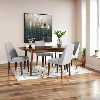 Signature Design by Ashley Lyncott Contemporary Dining Room Upholstered Side Chair with Foam Cushion, Set of 2, Cream & Brown