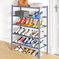 Smiry Shoe Rack, 5 Tier Bamboo Shoe Organizer, Stackable Free Standing Wooden Shoe Storage Shelf for Closet, Entryway, Front Door Entrance, Grey