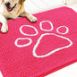 OLANLY Door Mat for Muddy Dog Paws 30x20, Ultra Absorbent Chenille Mud Doormat with Paw Print Design, Non-Slip Washable Doormat for Indoor Entryway, Quick-Dry Pet Bed Mats for Dirty Dogs, Hot Pink
