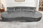 Homguava 104'' Modular Sectional Sofa,Curved Modern Sofa with Memory Foam,Deep Seat Cloud Couch with 4 Pillows,Upholstered Oversized Couches for Living Room Apartment Office,No Assembly Required,Grey