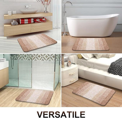 OLANLY Bathroom Runner Rugs 59x24, Extra Soft Absorbent Microfiber Bath Rugs, Rubber Backing, Quick Dry, Machine Washable Bath Mats for Bathroom Floor, Tub and Shower, Home Decor Accessories, Beige