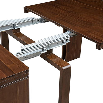 X12FO-008-18 - 13 Pieces Mid Century Dining Set includes an Extendable Rectangle Kitchen Table and 12 Dining Chairs, 39x120 Inch, Antique Walnut