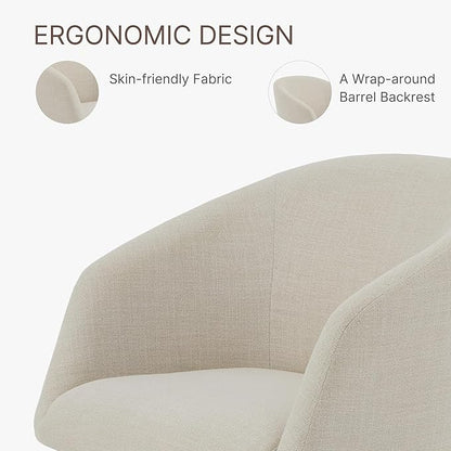 Swivel Dining Chairs Modern Accent Armchair Side Deskchair for Diningroom Vanity Bedroom Livingroom Reading Room,Linen,2 Box