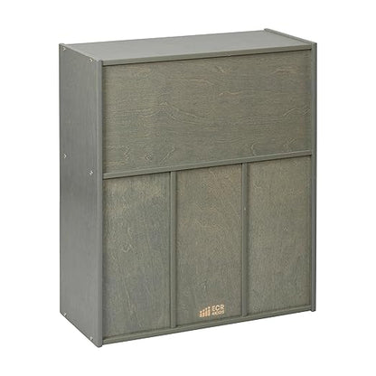 ECR4Kids Streamline 15 Cubby Tray Storage Cabinet, 5x3, Classroom Furniture, Grey Wash