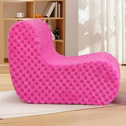 Bean Bag Chairs for Adults, Comfy Floor Sofa with Memory Foam, Giant Bean Bag Couch for Living Room Bedroom Dorm Office, Pink