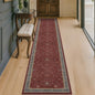 Non Slip 10ft Long Hallway Runner Rug Burgundy - 2 x 10 Runner Rug, Washable & Waterproof 2x10 Kitchen Floor Mat - Oriental Turkish Dark Red Design Décor