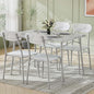 VECELO Dining Table Set for 4, 5-Piece Kitchen Table with 4 Chairs, MDF Board Tabletop with Metal Frame for Small Space, Compact Dinette, Breakfast Nook, White