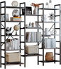 IRONCK Bookcases and Bookshelves Triple Wide 5 Tiers Industrial Bookshelf, Large Etagere Bookshelf Open Display Shelves with Metal Frame for Living Room Bedroom Home Office