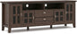SIMPLIHOME Artisan SOLID WOOD 72 inch Wide Transitional TV Media Stand in Farmhouse Brown For TVs up to 80 inches for the Living Room and Entertainment Center