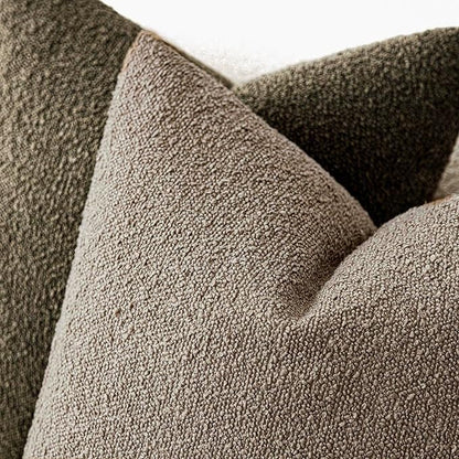 Foindtower Set of 2, Decorative Textured Boucle Throw Pillow Covers Accent Solid Pillow Cases Neutral Cozy Couch Cushion Case for Chair Sofa Bedroom Living Room Home Decor 16x16 Inch Light Khaki Tan