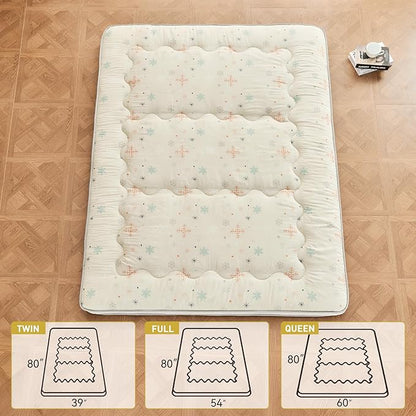 Dr.Futon Japanese Floor Futon Mattress Extra Thick Folding Roll Up Bed Topper Mat for Guest,Lounger and Tavel