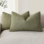 Foindtower Set of 2 Decorative Linen Check Throw Pillow Covers Neutral Farmhouse Lumbar Cushion Covers Modern Boho Home Decor for Sofa Chair Couch Bedroom Living Room Outdoor,12×20 Inch,Sage Green