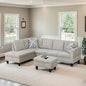 NicBex Sectional Couch 3 Pieces Sofa Set with Right Chaise Flannel L Shaped Cloud Couch for Living Room Furniture Sets with Storage Ottoman, Modular Sofa for Living Room & Apartment, Off-White
