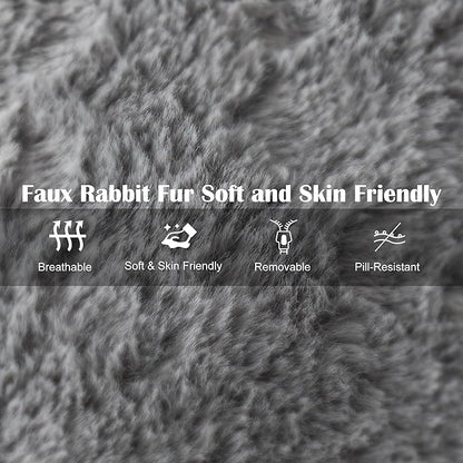 Giant Bean Bag Chair for Adults, Large Bean Bag Chair with Armrest, Living Room Fluffy Beanbag Couch with Filler Included, Comfy Washable Lazy Sofa Chair for Bedroom, Gray