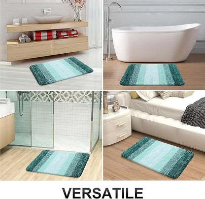 OLANLY Bathroom Rugs Mat 24x16, Extra Soft Absorbent Microfiber Bath Rugs, Rubber Backing, Quick Dry, Washable Bath Mats for Bathroom Floor, Tub and Shower, Home Decor Accessories, Blackish Green