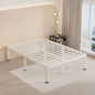 MAF 18 Inch Full Size Bed Frame White with Round Corner Legs Mattress Slide Stopper No Box Spring Needed Heavy Duty Metal Platform Bed Frames Under-Bed Storage Space, 3000 LBS Steel Slats Support