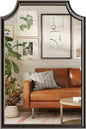 WallBeyond 24" x 36" Scalloped Corners Arch Rectangle Wall Mirror with Wood Frame for Entryway, Living Room or Bedroom Home Decor - [24" x 36" Black]