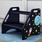 AMBIRD Toddler Step Stool, Space Wooden Two Step Stool for Kids with Non-Slip Pads, Portable Potty Training Stool with Handles for Bathroom, Sink, Kitchen, Bedroom