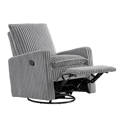 Oxford Baby Uptown Upholstered Swivel Glider and Recliner Nursery Chair - Corduroy, Ash Gray