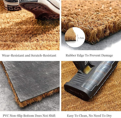 Funny Coir Doormat Sorry The Dogs are Dickheads Front Door Mat Entryway Outdoor Mats with Heavy Duty Front Porch Welcome Mats Coconut Brown House Warming Gift Mat Outdoor Decor Rugs 23.7x15.7 inch