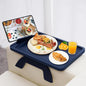 SINWANT Couch Armrest Table, Bamboo Couch Arm Table 360° Phone Holder,Foldable Sofa Arm Tray for Eating Drinking Snacks Remote on Chair Armrest