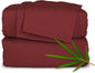 California King Sheets by Pure Bamboo, Genuine 100% Organic Viscose Derived from Bamboo Bed Sheet Set, Soft & Cooling, Double Stitching, Lifetime Quality Promise (California King, Merlot)