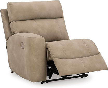 Signature Design by Ashley Next-Gen DuraPella Contemporary Faux Leather Modular Wall Hugger 3-Piece Power Reclining Sectional Sofa with Adjustable Headrest and USB Ports, Light Brown
