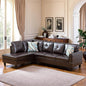 L Shaped Couch Sectional Couches with Chaise, 3 Pieces Modular Convertible Sofa for Living Room Furniture Sets and Small Apartment Faux Leathert, Brown