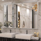 Keonjinn Silver Bathroom Mirror 55 x 36 Inch Large Rectangle Wall Mirror for Vanity Metal Framed Farmhouse Mirror Square Corner Modern Rectangular Mirror for Bathroom Sink(Horizontal/Vertical)