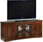 Leick Home 82360 Solid Wood Mission Oak Four Door TV Stand For 65" TVs Universal TV Console Living Room Storage Shelves Entertainment Center, Mission Oak