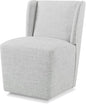 Upholstered Dining Chair with Casters Wingback Modern Side Armless Deskchair with Rollers for Diningroom Bedroom Livingroom Reading Room,Light Grey,1 Box