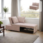 Sleeper Sofa, 4-in-1 Convertible Ottoman Couch Bed, Modern Sackcloth Futon Sofa Bed with 2 Pillows Adjustable Backrest, Recliner Folding Loveseat for Living Room, Apartment Dorm, Office,Pink