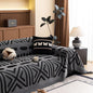 HANDONTIME Boho Couch Cover Blanket Geometric Striped Pet Covers for Couches and Sofas Dark Grey and Black Dog Cover for Couch Pet Friendly Chenille Sectional Sofa Covers for Pets Washable, 71" X150"