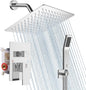 SR SUN RISE Shower System - Shower Faucet Set with 8 Inch Rain Shower Head and Handheld Shower - High Pressure Rain Shower System - All Metal Shower Faucet Trim Repair Kits - Polished Chrome