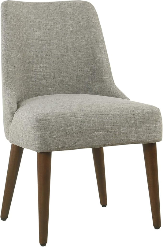 HomePop Home Decor | Upholstered Hemet Gayle Side Dining Chair | Decorative Home Furniture, Woven Gray (Single Pack)