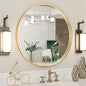 TokeShimi Brushed Gold Round Mirror 24 Inch Gold Round Vanity Bathroom Mirror for Wall Aluminum Alloy Matte Metal Frame Modern Gold Circle Mirror Fit in Minimalist Multi Style Home Decor