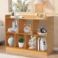DOUSY- 7 Cube Bookshelf, Open Wooden Bookcase with Base, 2 Tier Cube Shelf Storage Organizer Shelf Display Rack Freestanding Horizontal Bookshelves for Bedroom, Living Room, Home Office