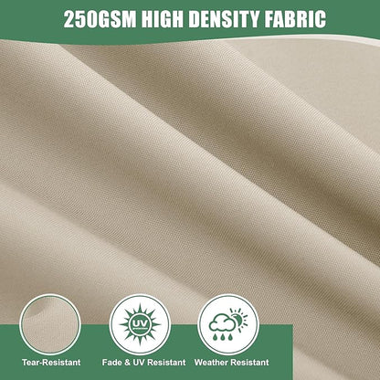 Chaise Lounge Cushions Outdoor Set of 2 - Waterproof and Fade Resistant Sun Lounger Replacement Cushion - Patio Lounger Pads with Removable Cover for Pool, Deck, Lawn, 80 x 26 x 3 Inch, Cream