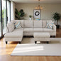 97" Oversized Sectional Couch, L Shaped Couch with Storage Ottoman, Modern Modular Sofa with Deep Seat, Sectional Couches for Living Room and Office, Off-White (Flannelette)