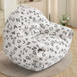DAICO Bean Bag Chairs for Adults Comfy Bean Bag Sofa Chair with Armrests Single Lazy Floor Sofas Accent Chair with Foam for Living Room Bedroom Reading Gaming Office (Letter White)