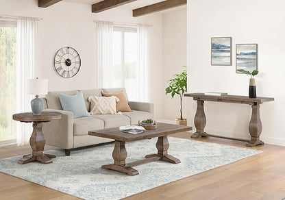 Martin Svensson Home Napa Sofa Console Table, Modular Flip Top Dining or Accent, Solid Natural Wood