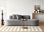 Container Furniture Direct 90" Curved Sofa with Throw Pillows, 4 Seater Luxury Velvet Couch with Half Moon Design and High-Density Foam, Ideal for Modern Living Room, Office & Apartment, Grey